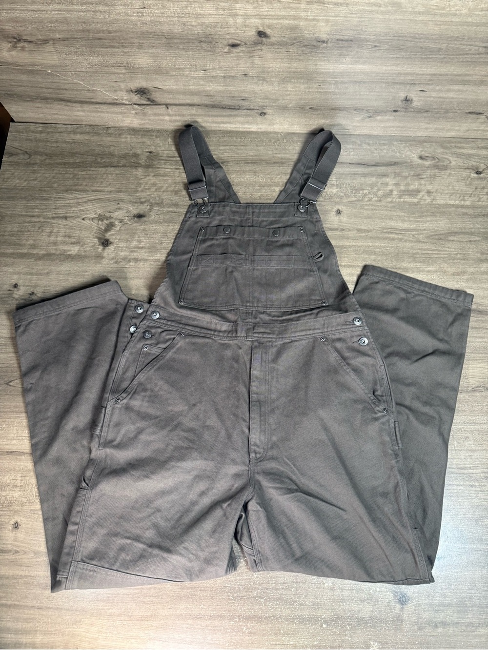 Duluth Trading Fire Hose Bib Overalls Mens 36x30 Brown Canvas Workwear